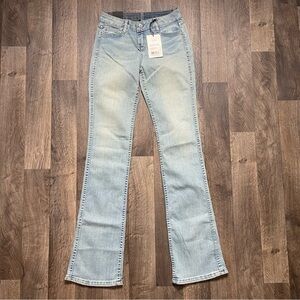 BleuLab Reversible 2 in 1 Jeans Boot Cut Leg Jeans Light / Medium Blue Sz 25